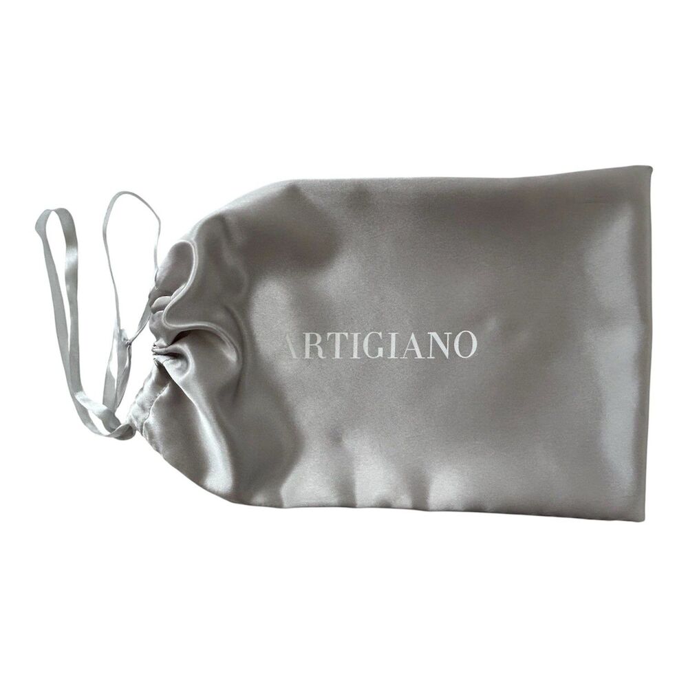 Artigiano Grey Satin Shoe Dust Bag Drawstring Travel Storage Pouch 15" x 9.5"